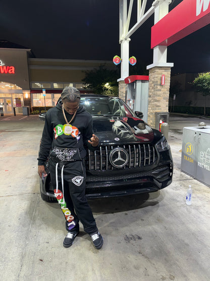 Velour Noir Sweatpants (XL)